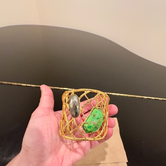 RARE Bohemian Luxury authentic Alexis Bittar Gemstone Statement Cuff/Bracelet - Picture 12 of 17